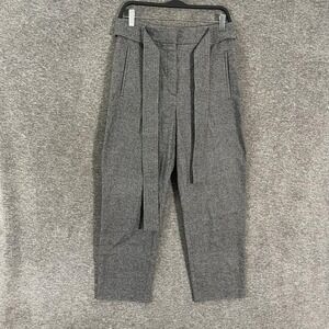 Wilfred Pants Womens 8 Gray Wool Check Belted Tapered Knit Lined Work Office